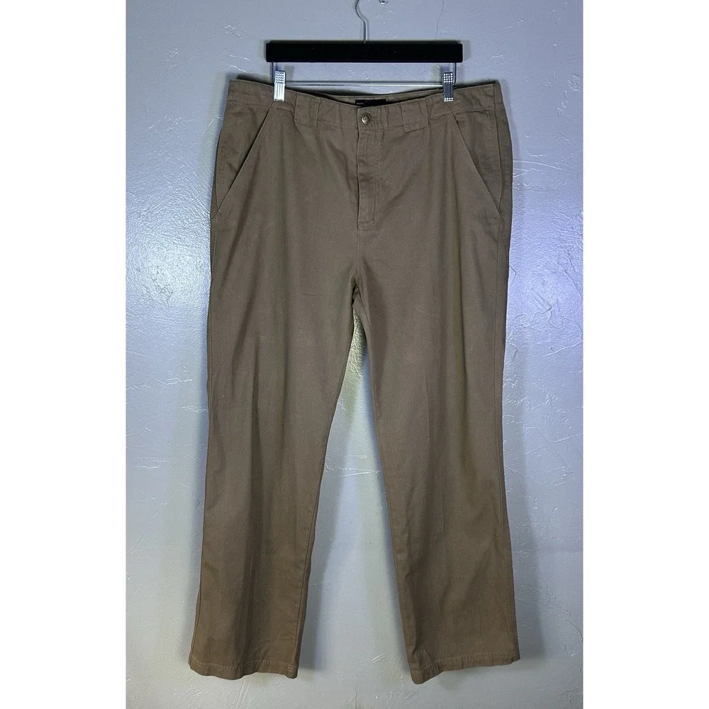 Men's Scottevest Tec Khaki Chino Pants Tan Size 40x34 100% Cotton